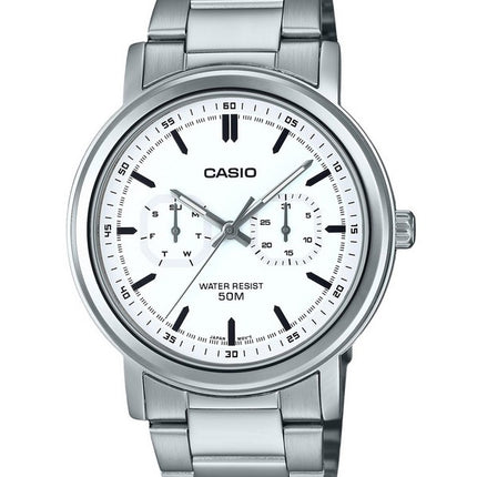 Casio Standard Analog Stainless Steel White Dial Quartz MTP-E335D-7EV Men's Watch