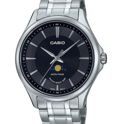 Casio Standard Analog Moon Phase Black Dial Quartz MTP-M100D-1A Men's Watch