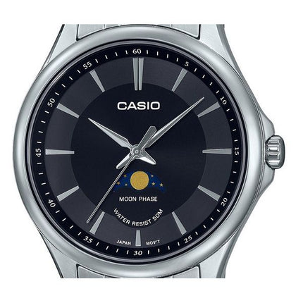 Casio Standard Analog Moon Phase Black Dial Quartz MTP-M100D-1A Men's Watch