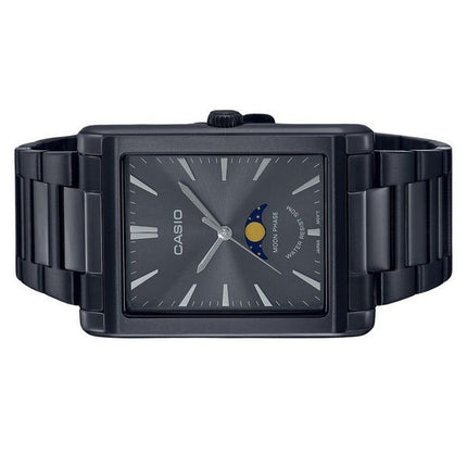 Casio Standard Analog Moon Phase Stainless Steel Black Dial Quartz MTP-M105B-1A Men's Watch