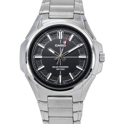 Casio Standard Analog Stainless Steel Black Dial Solar Powered MTP-RS100D-1A Men's Watch