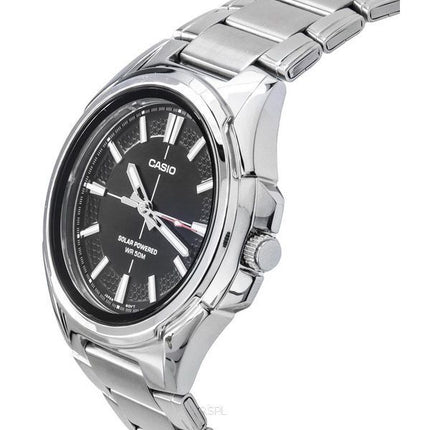 Casio Standard Analog Stainless Steel Black Dial Solar Powered MTP-RS100D-1A Men's Watch