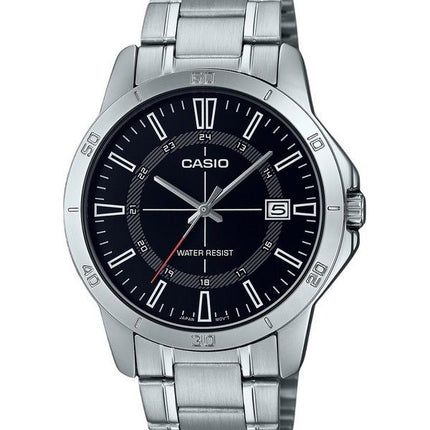 Casio Standard Analog Stainless Steel Black Dial Quartz MTP-V004D-1C Men's Watch