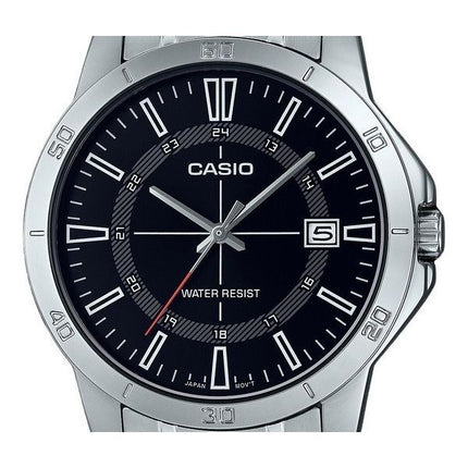 Casio Standard Analog Stainless Steel Black Dial Quartz MTP-V004D-1C Men's Watch