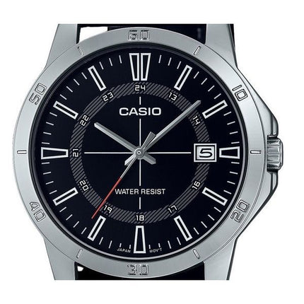 Casio Standard Analog Leather Strap Black Dial Quartz MTP-V004L-1C Men's Watch