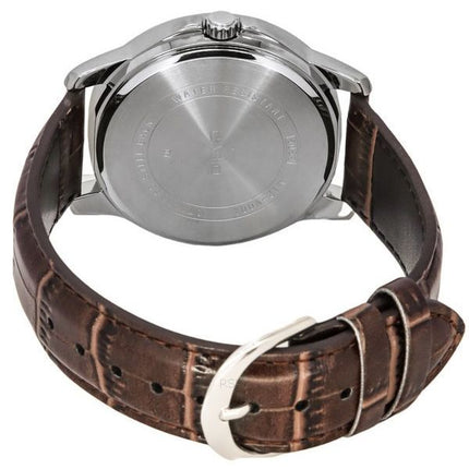 Casio Standard Analog Brown Leather Strap Silver Dial Quartz MTP-V004L-7C Men's Watch