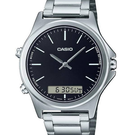 Casio Analog Digital Black Dial Stainless Steel MTP-VC01D-1E MTPVC01D-1 Men's Watch