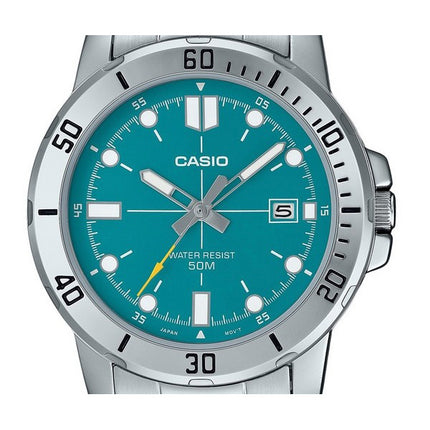 Casio Standard Analog Stainless Steel Turquoise Blue Dial Quartz MTP-VD01D-3E2V Men's Watch