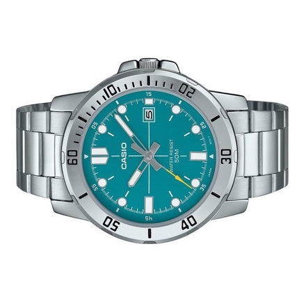 Casio Standard Analog Stainless Steel Turquoise Blue Dial Quartz MTP-VD01D-3E2V Men's Watch