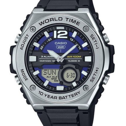 Casio Standard Analog Digital Resin Strap Blue Dial Quartz MWQ-100-2AV 100M Men's Watch