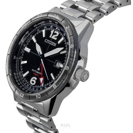 Citizen Promaster Air GMT Stainless Steel Black Dial Automatic NB6046-59E 200M Men's Pilot Watch