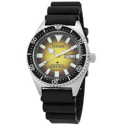 Citizen Promaster Marine Rubber Strap Yellow Dial Automatic Divers NY0120-01X 200M Men's Watch