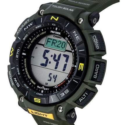 Casio ProTrek Digital Green Bio Based Resin Strap Tough Solar PRG-340-3 100M Men's Watch