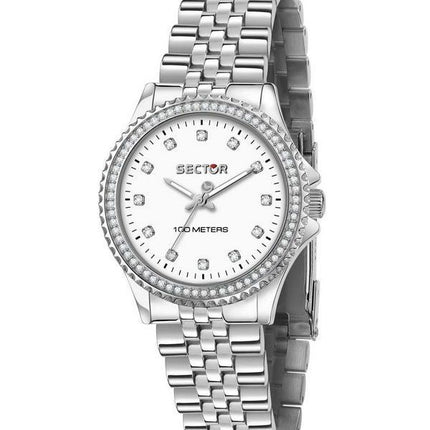 Sector 230 Just Time Crystal Accents White Dial Quartz R3253161538 100M Women's Watch