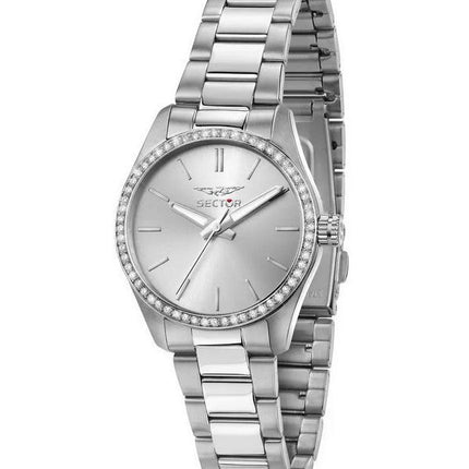 Sector 270 Just Time Crystal Accents Stainless Steel Silver Dial Quartz R3253578505 Women's Watch