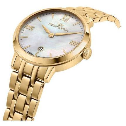 Philip Watch Audrey Gold Tone Stainless Steel Mother Of Pearl Dial Quartz R8253150511 Women's Watch