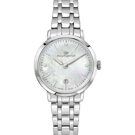 Philip Watch Audrey Crystal Accents Mother Of Pearl Dial Quartz R8253150512 Women's Watch