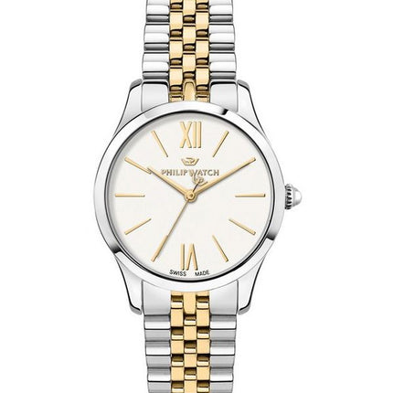 Philip Watch Grace Two Tone Stainless Steel White Dial Quartz R8253208516 100M Women's Watch