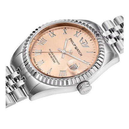 Philip Watch Caribe Stainless Steel Pink Dial Quartz R8253597578 100M Women's Watch