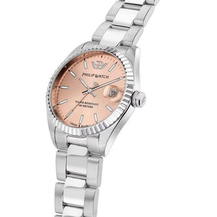 Philip Watch Caribe Urban Stainless Steel Pink Dial Quartz R8253597587 100M Women's Watch