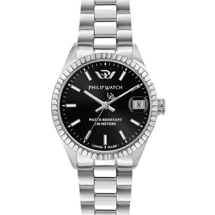 Philip Watch Caribe Urban Stainless Steel Black Sunray Dial Quartz R8253597589 100M Women's Watch