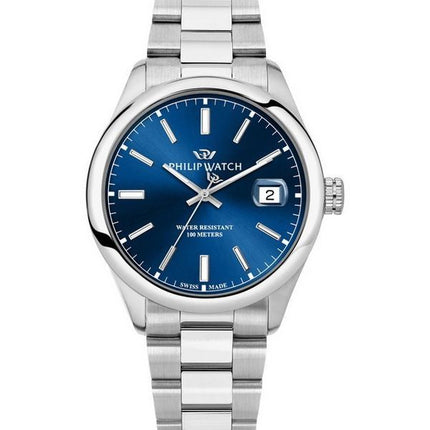 Philip Watch Caribe Urban Stainless Steel Blue Sunray Dial Quartz R8253597644 100M Men's Watch