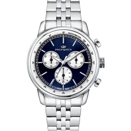 Philip Watch Anniversary Chronograph Stainless Steel Blue Dial Quartz R8273650004 100M Men's Watch