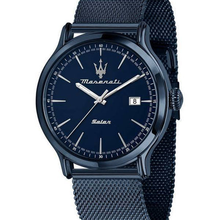 Maserati Stainless Steel Mesh Blue Dial Solar R8853149001 100M Men's Watch