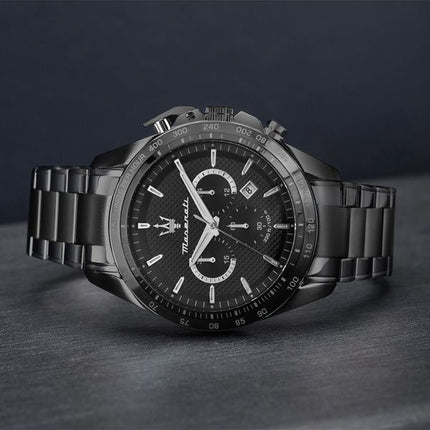 Maserati Traguardo Limited Edition Chronograph PVD-Coated Stainless Steel Black Quartz R8873612045 100M Men's Watch