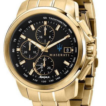 Maserati Successo Chronograph Gold Tone Stainless Steel Solar R8873645002 Men's Watch