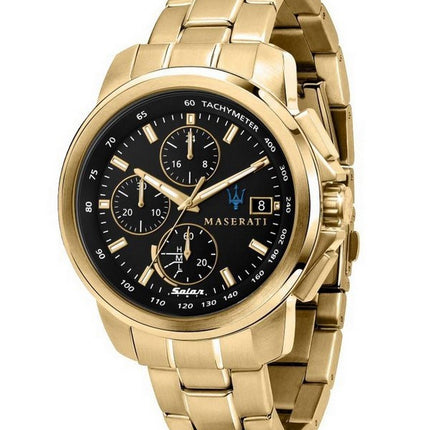 Maserati Successo Chronograph Gold Tone Stainless Steel Solar R8873645002 Men's Watch