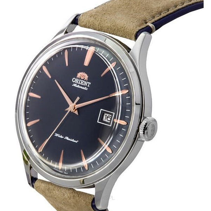 Orient Bambino Version 4 Classic Suede Leather Strap Navy Blue Dial Automatic RA-AC0P02L10B Men's Watch