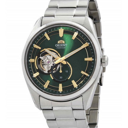 Orient Contemporary Stainless Steel Open Heart Green Dial Automatic RA-AR0008E10B Mens Watch