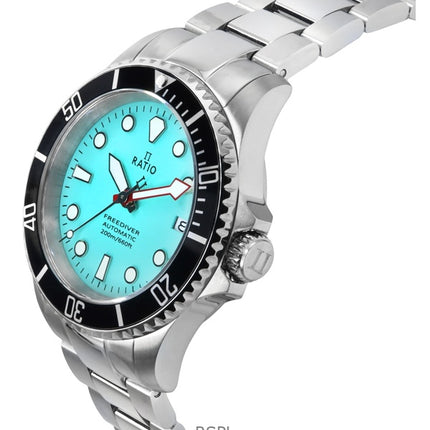 Ratio FreeDiver Sapphire Stainless Steel Tiffany Blue Dial Automatic RTF042 200M Men's Watch