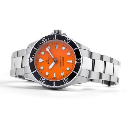 Ratio FreeDiver Sapphire Stainless Steel Orange Dial Automatic RTF045 200M Men's Watch