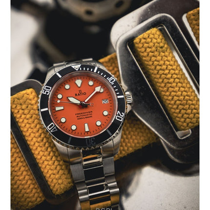 Ratio FreeDiver Sapphire Stainless Steel Orange Dial Automatic RTF045 200M Men's Watch