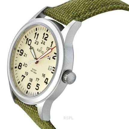 Ratio Quest Men's Field Watch Sapphire Canvas Strap Quartz RTQ019 100M Lewis And Clark Edition