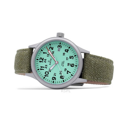 Ratio Quest Men's Field Watch Sapphire Canvas Strap Quartz RTQ021 100M Lewis And Clark Edition