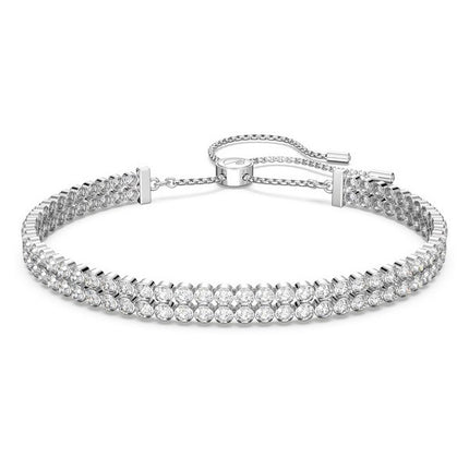 Swarovski Matrix Clear Crystals And Rhodium Plated Tennis Bracelet 5221397 For Women