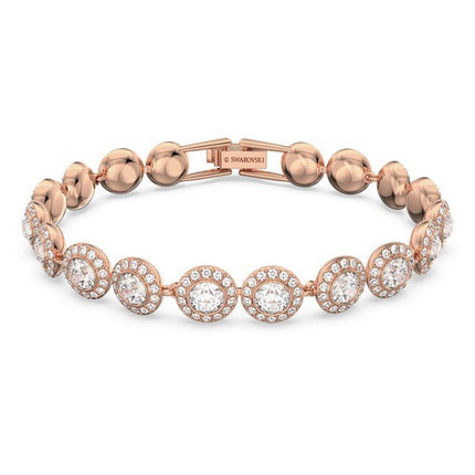 Swarovski Una Angelic Clear Crystals And Rose Gold Tone Plated Tennis Bracelet 5240513 For Women