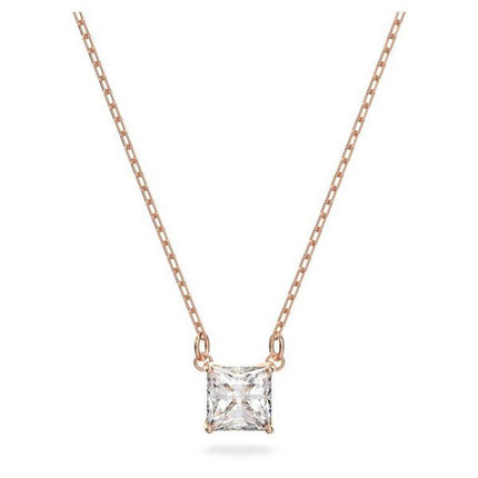 Swarovski Stilla Attract Clear Crystals And Rose Gold Tone Necklace 5510698 For Women