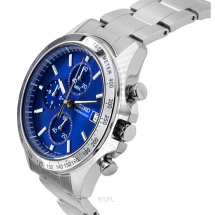 Seiko Spirit Chronograph Stainless Steel Blue Dial Quartz SBTR023 100M Men's Watch