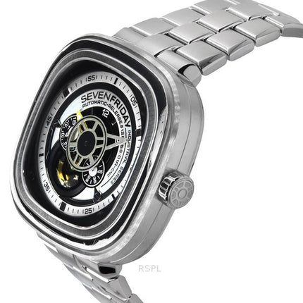 Sevenfriday P-Series NFC Black And White Open Heart Dial Automatic P1B/01M SF-P1B-01M Men's Watch