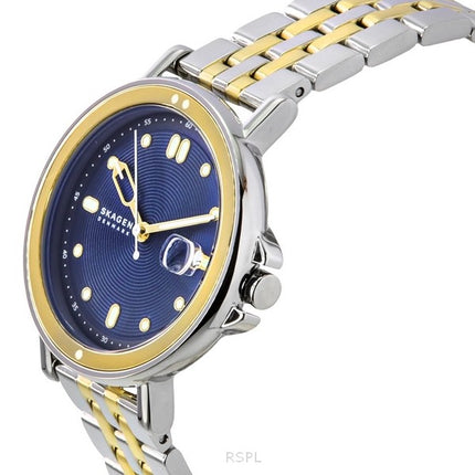 Skagen Signatur Lille Sport Two Tone Stainless Steel Blue Dial Quartz SKW3137 Women's Watch