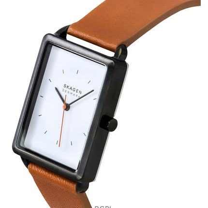 Skagen Hagen Leather Strap White Dial Quartz SKW6929 Men's Watch