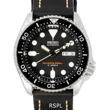 Seiko Automatic Diver's Ratio Black Leather SKX007J1-LS2 200M Men's Watch