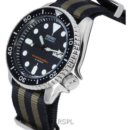 Seiko Black Dial Automatic Diver's SKX007J1-var-NATO21 200M Men's Watch