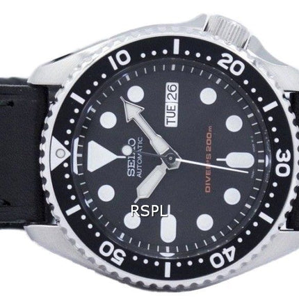 Seiko Automatic Diver's 200M Ratio Black Leather SKX007K1-LS8 Men's Watch