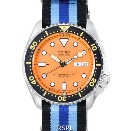 Seiko Orange Dial Automatic Diver's SKX011J1-var-NATO20 200M Men's Watch