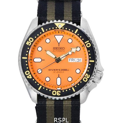 Seiko Orange Dial Automatic Diver's SKX011J1-var-NATO21 200M Men's Watch